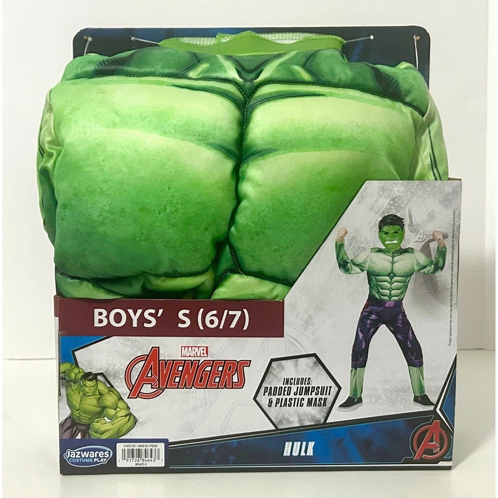Marvel Avengers Incredible Hulk Halloween Costume Boys Small (6/7) NIP